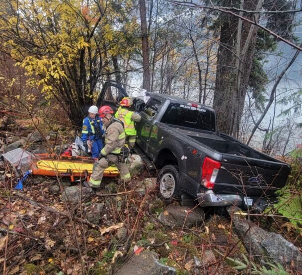 Highway 3A backed up after car runs off the road