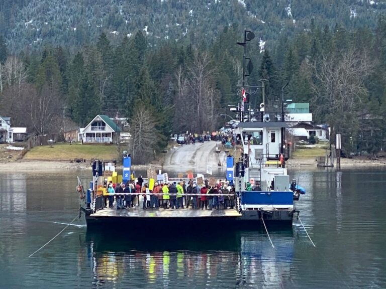 Harrop-Proctor residents protest upcoming ferry schedule